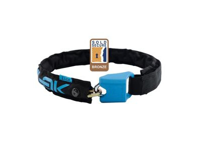 Hiplok Lite Wearable Chain Lock 6mm X 75cm - Waist 24-44 Inches (Bronze Sold Secure) 6MM X 75CM BLACK/CYAN  click to zoom image