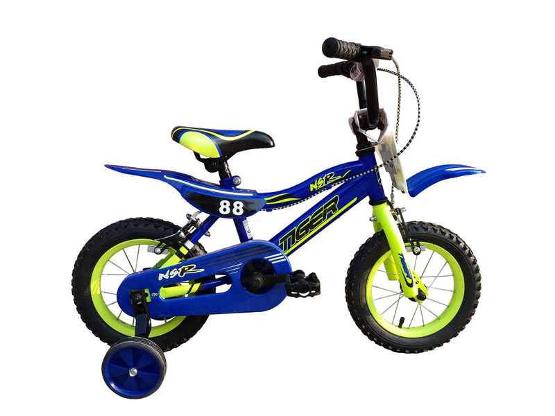 Tiger 88 Moto 12" Kids Bike Blue/Yellow click to zoom image